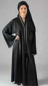 Embellished Frock Abaya With Plait Lace