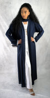 Luxury Duo Colour Embellished Dubai Abaya Set with Badge