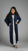 Luxury Duo Colour Embellished Dubai Abaya Set with Badge