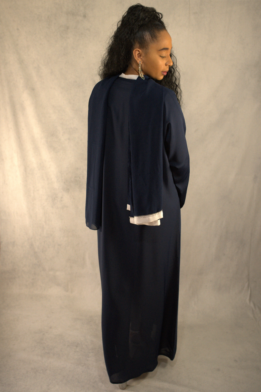 Luxury Duo Colour Embellished Dubai Abaya Set with Badge