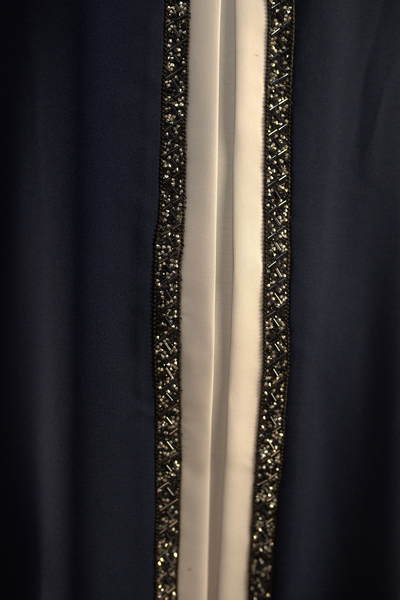 Luxury Duo Colour Embellished Dubai Abaya Set with Badge