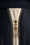 Luxury Duo Colour Embellished Dubai Abaya Set with Badge