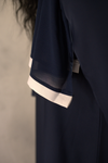 Luxury Duo Colour Embellished Dubai Abaya Set with Badge