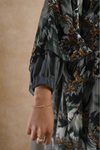Wild Elegance: Duo-Color Animal Print Abaya with Grey Slip Dress