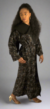 Stunning Gold & Grey Feather Print Abaya with Belt – Elegant 3-Piece Turkish Material Open Abaya