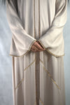 Luxury Flowy Style Dubai Abaya with Gold Embellishment - 2 Piece Set