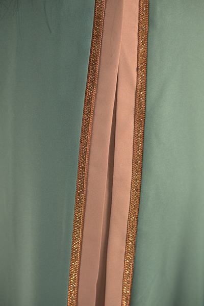 Luxury Duo Colour Embellished Dubai Abaya Set with Badge