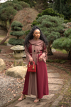 Floral Embroidered 3-Piece Abaya Set with Belt & Badge