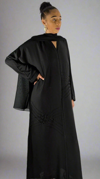 Stylish Black Closed Pattern Abaya