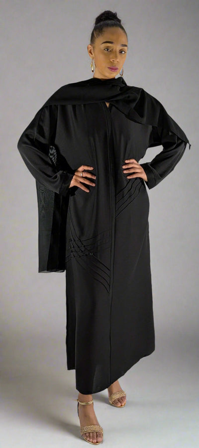 Stylish Black Closed Pattern Abaya