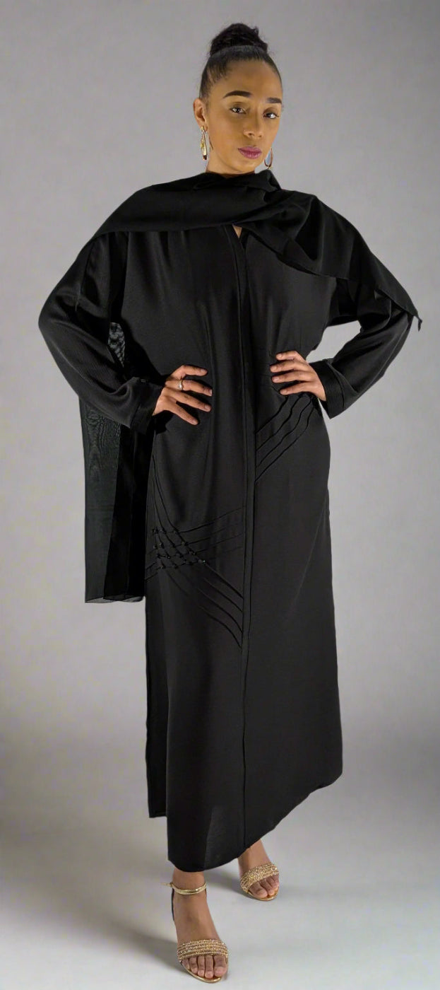 Stylish Black Closed Pattern Abaya