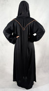 Stunning Dubai Handcrafted Abaya with Floral Rose Gold and Black Beaded Design