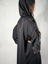 Stunning Dubai Handcrafted Abaya with Floral Rose Gold and Black Beaded Design