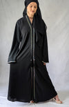 Embellished Frock Abaya With Plait Lace