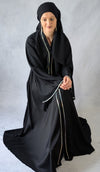 Embellished Frock Abaya With Plait Lace