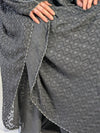 Elegant Textured Khaleeji Batwing Abaya - 3 Piece Set