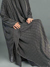Elegant Textured Khaleeji Batwing Abaya - 3 Piece Set
