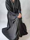 Embellished Frock Abaya With Plait Lace